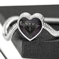 Amazing Eagle Print Heart Charm Steel Bracelet