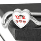 Japanese Chin Print Heart Charm Bracelet