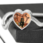Hovawart Dog Print Heart Charm Steel Bracelet