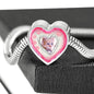 Cute Kitten Print Heart Charm Steel Bracelet