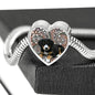 Entlebucher Mountain Dog Print Heart Charm Steel Bracelet