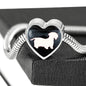Lovely Cesky Terrier Print Heart Charm Steel Bracelet