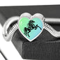 Amazing Horse Vector Print Heart Charm Steel Bracelet