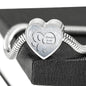 Paws Art Print Heart Charm Steel Bracelet