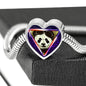 Cute Panda Art Print Heart Charm Steel Bracelet