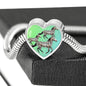 Quarter Horse Art Print Heart Charm Steel Bracelet