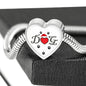 Dog With Paws Print Heart Charm Steel Bracelet