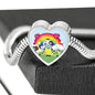 Cute Cow Print Heart Charm Steel Bracelet