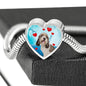 Petit Basset Griffon Vendeen Print Heart Charm Steel Bracelet