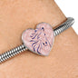 Lovely Horse Art Print Heart Charm Steel Bracelet