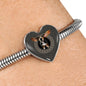 Amazing Basset Hound Dog Print Heart Charm Steel Bracelet
