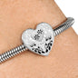Paws Print Heart Charm Steel Bracelet