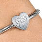 Paws Art Print Heart Charm Steel Bracelet