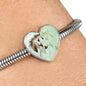 American Paint Horse Watercolor Art Print Heart Charm Steel Bracelet