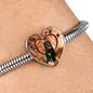 Hovawart Dog Print Heart Charm Steel Bracelet