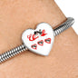 Japanese Chin Print Heart Charm Bracelet