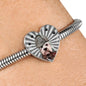 Dandie Dinmont Terrier Print Heart Charm Steel Bracelet
