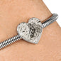 Appaloosa Horse Print Heart Charm Steel Bracelet