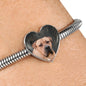 South African Boerboel Dog Print Heart Charm Steel Bracelet