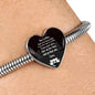 Cute Cat Print Heart Charm Steel Bracelet