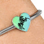 Amazing Horse Vector Print Heart Charm Steel Bracelet