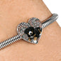 Entlebucher Mountain Dog Print Heart Charm Steel Bracelet