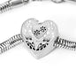 Paws Print Heart Charm Steel Bracelet