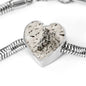 Appaloosa Horse Print Heart Charm Steel Bracelet