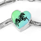 Amazing Horse Vector Print Heart Charm Steel Bracelet