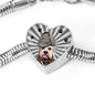 Dandie Dinmont Terrier Print Heart Charm Steel Bracelet