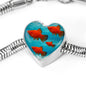 Southern Platyfish Fish Print Heart Charm Steel Bracelet