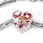 Golden Retriever Print Texas Heart Charm Steel Bracelet