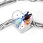 Amazing Colorful Boston Terrier Print Heart Charm Steel Bracelet