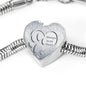Paws Art Print Heart Charm Steel Bracelet