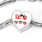 Japanese Chin Print Heart Charm Bracelet