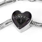 Amazing Eagle Print Heart Charm Steel Bracelet
