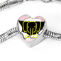 Cute Baby Elephant Print Heart Charm Steel Bracelet