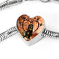Hovawart Dog Print Heart Charm Steel Bracelet