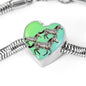 Quarter Horse Art Print Heart Charm Steel Bracelet
