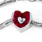 Cute Burmilla Cat Print Heart Charm Steel Bracelet