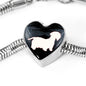 Lovely Cesky Terrier Print Heart Charm Steel Bracelet