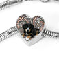 Entlebucher Mountain Dog Print Heart Charm Steel Bracelet