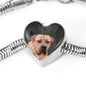 South African Boerboel Dog Print Heart Charm Steel Bracelet