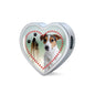 Jack Russell Terrier Print Heart Charm Steel Bracelet