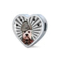 Dandie Dinmont Terrier Print Heart Charm Steel Bracelet