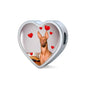 Pharaoh Hound Print Heart Charm Steel Bracelet