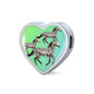 Quarter Horse Art Print Heart Charm Steel Bracelet