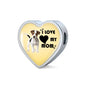 Jack Russell Terrier Print Heart Charm Steel Bracelet