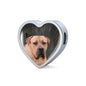 South African Boerboel Dog Print Heart Charm Steel Bracelet