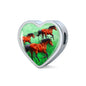 Arabian Horse Art Print Heart Charm Steel Bracelet